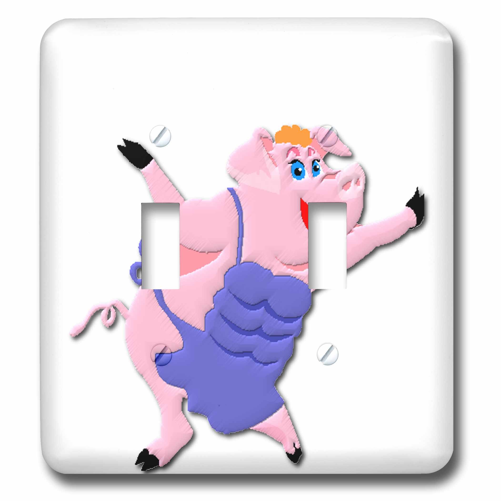 Miss Piggly Wiggly double interrupteur à bascule 3dRose lsp_58896_2 avec motif humoristique