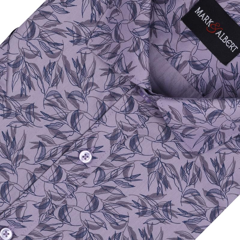 Image of MARK & ALBERT Men's 100% Cotton Printed Half Sleeves Regular Fit Shirt for Men