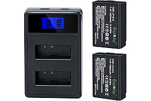 LP-E10 Battery and Dual Battery Charger Combo Compatible with Canon EOS Rebel...