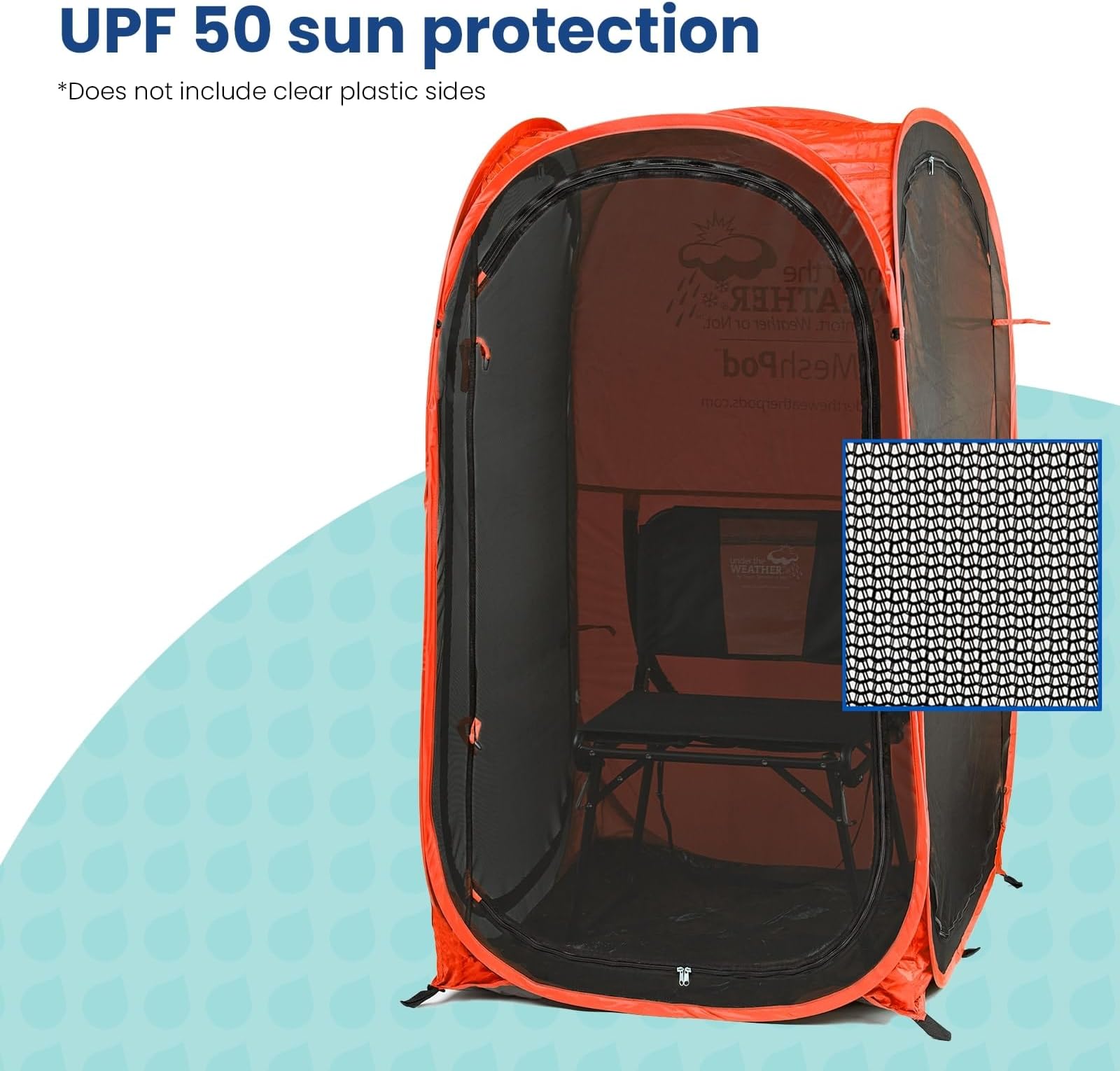 WeatherPod® The Original Shark Tank MyPod™ Mesh 1-2 Person Pop-Up Screen Pod - Keeps Out Bugs, Mosquitos, and Harmful UV Rays - UPF 50 for Maximum Protection from The Sun