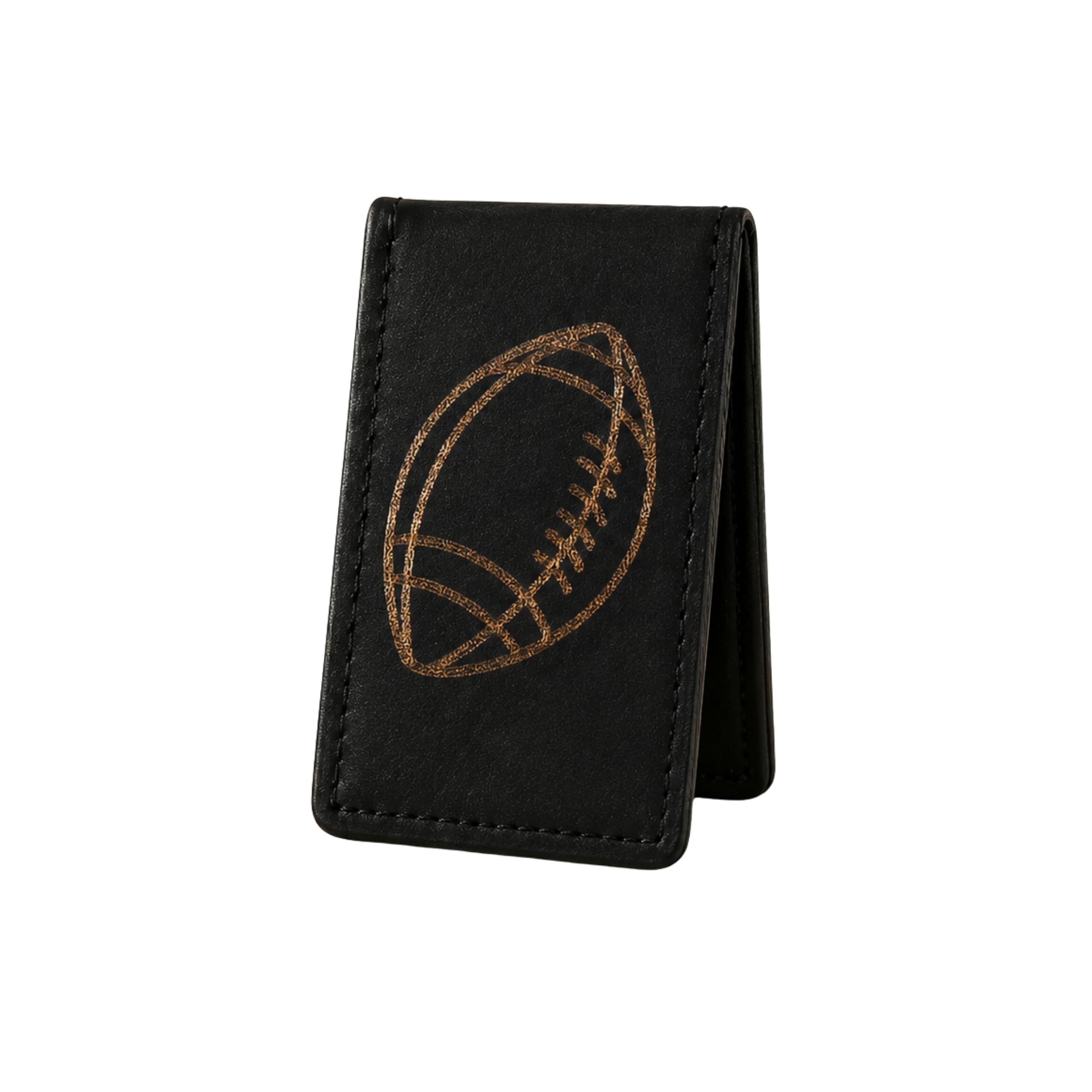 LB LEATHERBOSS Men's New Leather Strong Magnetic Money Clip (Football)