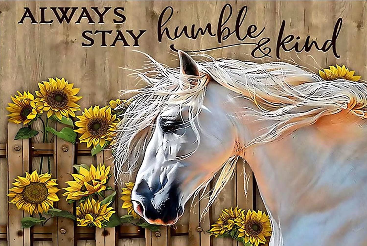 Always Stay Humble and Kind Metal Tin Sign,Vintage Wall Decor Retro Art Sign Funny Decor for Home Bar Pub Cafe Farm Room Metal Poster 8x12 Inch