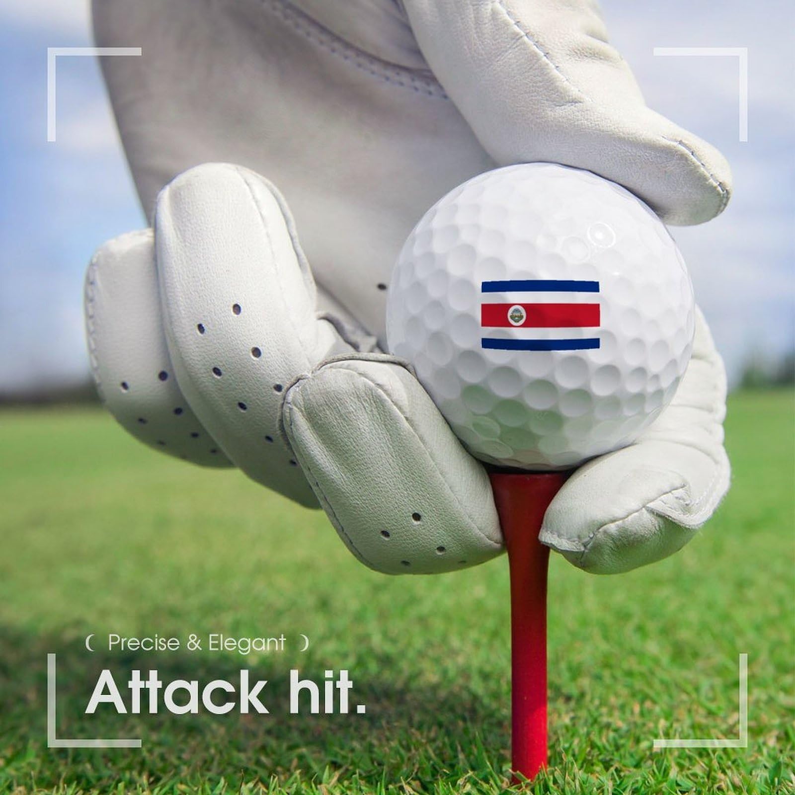 Personalisierte Golfbälle Mit Costa Rica-Flagge Doppelseitig Bedruckte Wiederverwendbare Gummigolfbälle Cooles Golfzubehör Für Golfliebhaber Väter Und Ehemänner