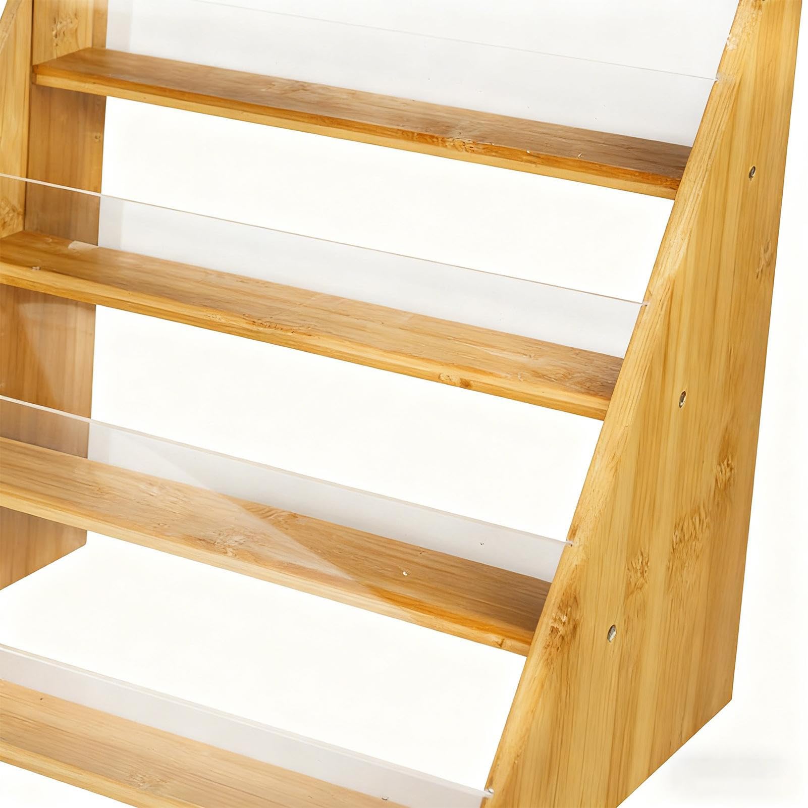 Präsentationsständer für Grußkarten 4-stufiger Holz-Acryl-Ständer | Sammelkarten Präsentationsständer für Zuhause Hochzeitsfeier Handelsmesse Einzelhandelsgeschäft Handwerksmesse
