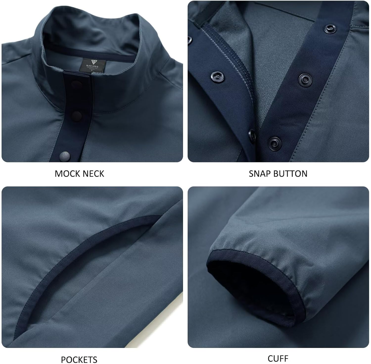 M MAELREG Mens Half Button Golf Pullover for Men with Pockets Mock Neck Sports Dry Fit Lightweight Long Sleeve Mens Pullover - Image 4