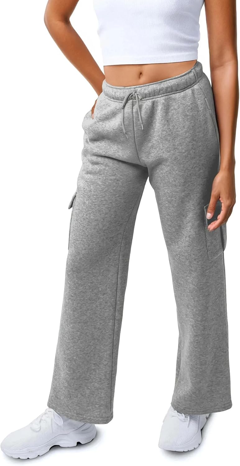 Common Stitch 3 Pack Sweatpants Women, Wide Leg Cargo Womens Sweatpants, Wide Leg Pants with Pockets (Available in Plus) - Image 5