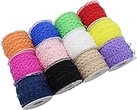 Vista 13 de Cinta elástica naranja con volantes de 25 yardas para coser de 3/4 pulgadas de organza elástica con ribete de encaje de ganchillo, banda elástica