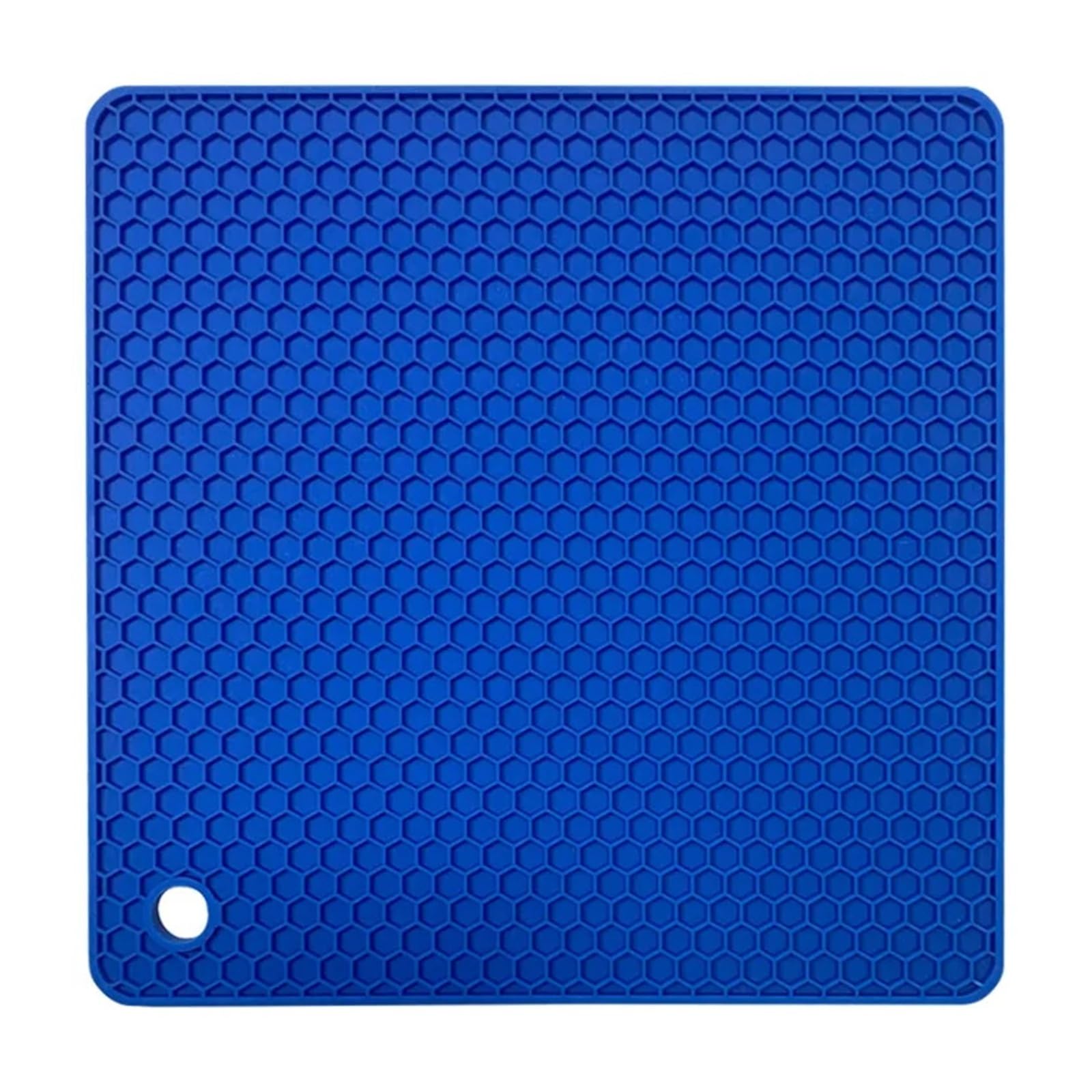 JZQKXMVNCLH 18cm Square Silicone Mat Heat Resistant Potholder Dining Placemat Non-slip(Dark blue)