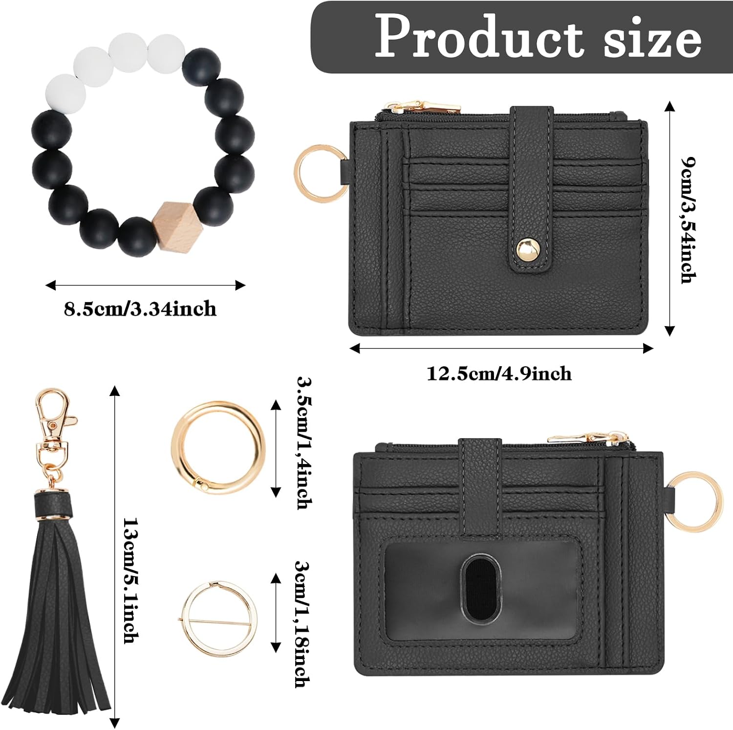 KNGITRYI Wristlet Wallet for Women,RFID Keychain Wallet with Beaded Strap image 2