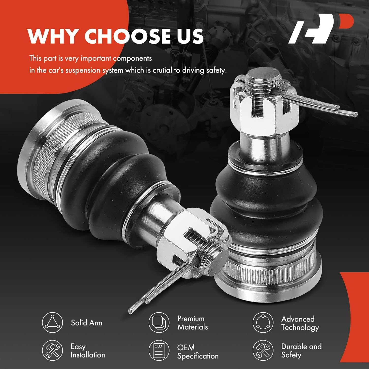 A-Premium 2 x Front Lower Ball Joint, Compatible with Honda Fit 2009-2014, Insight 2010-2011