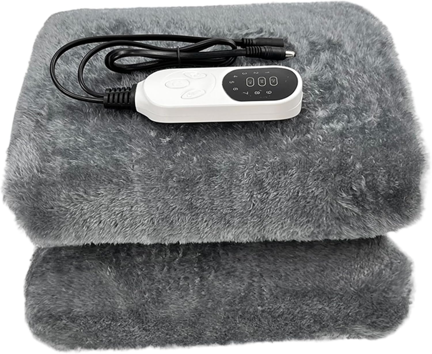 Car Heated Blanket, 160x80cm Soft Plush 12V Heated Blanket with Timer & 9 Heating Settings, Portable Electric Heating Throw for Cars SUV Winter Camping Essentials(Gray)