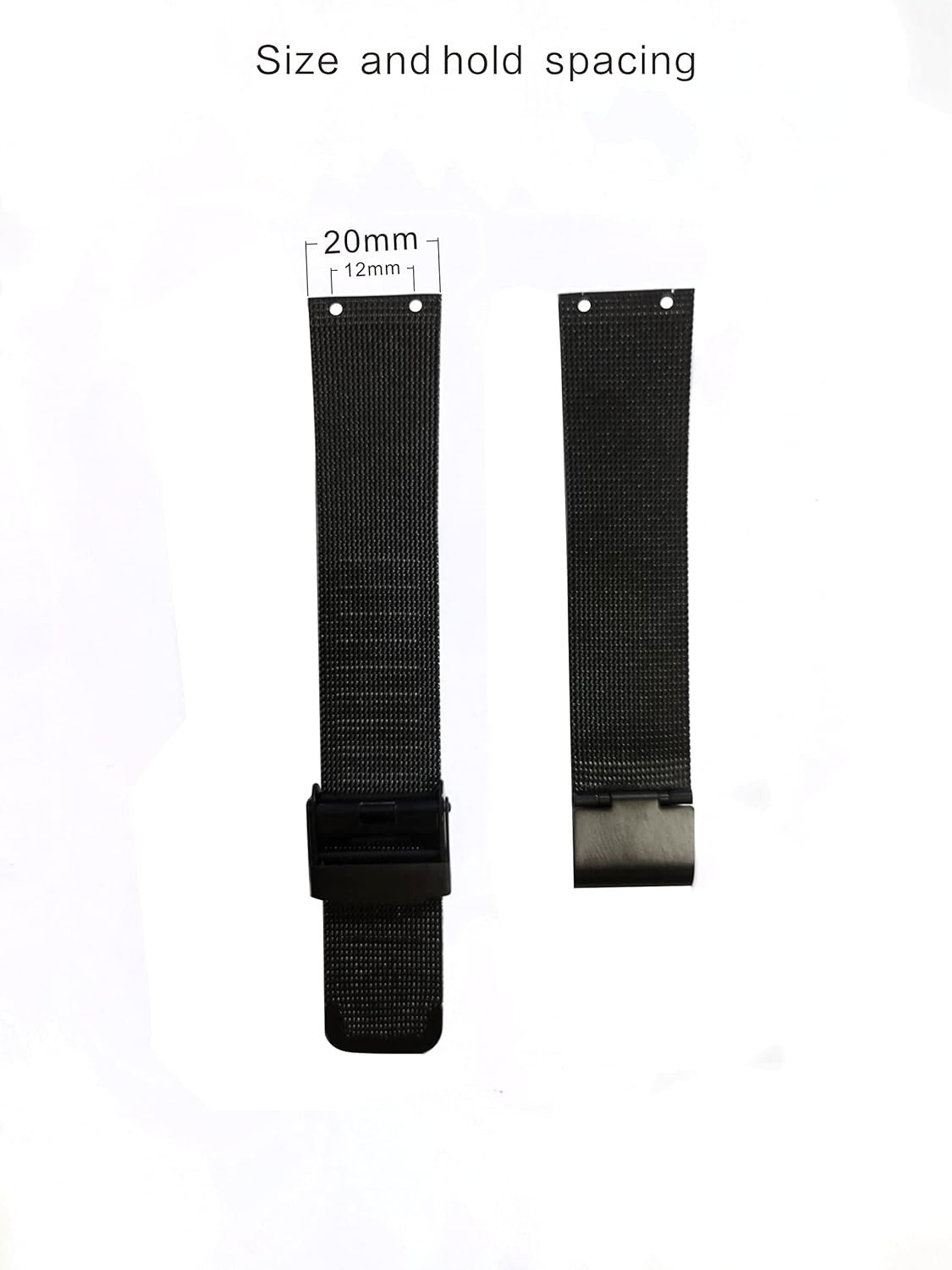 NZZXTO Replacement Watch Band for Bering Unisex Watch with Screw slim strap 20mm-18mm (hole spacing 12MM)