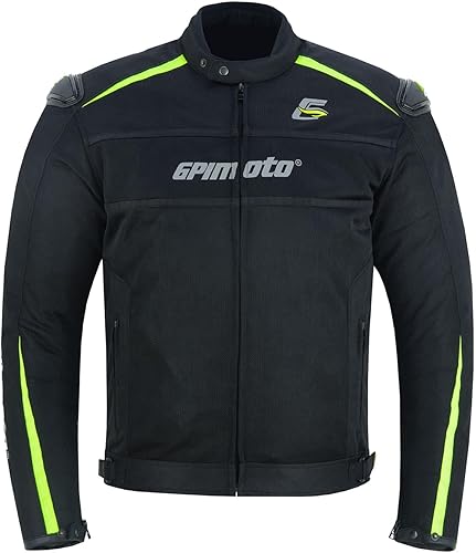 GPI MOTO Chaqueta de motocicleta de malla para hombre - Chaqueta de motocicleta de verano Cordura 600D, armadura CE, hombreras - Sin forro térmico