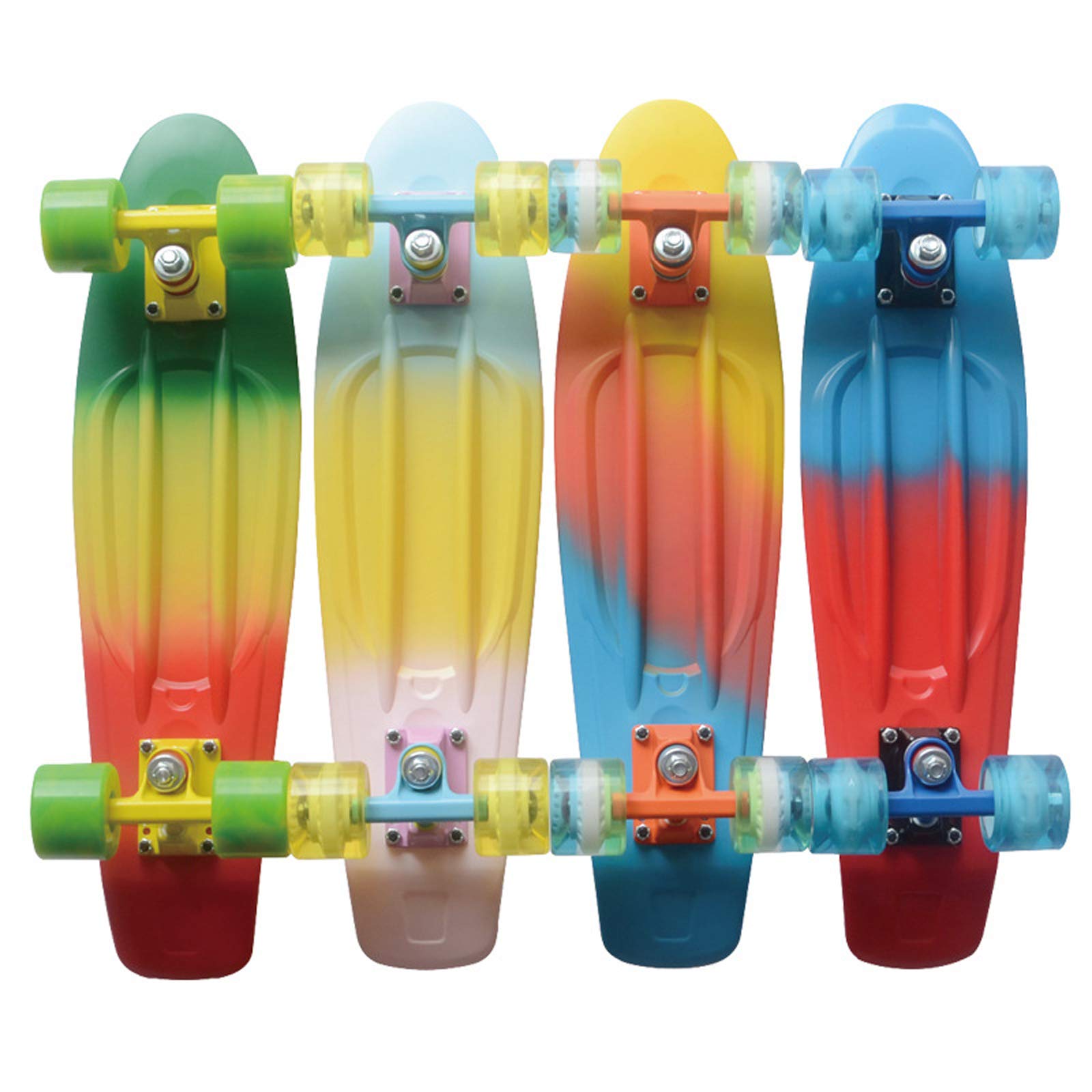 Mini Cruiser Skateboard 22” In Plastica Con Protezioni, Ruote PU 80A, ABEC-11, Carico 150 Kg – Per Bambini E Adulti