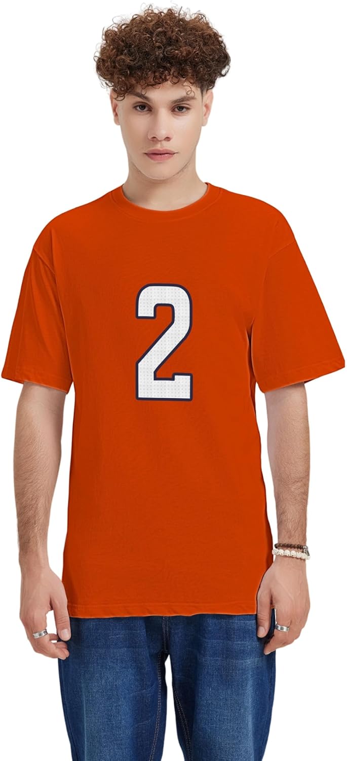 Custom Football T-Shirt No Brand/Logos 100% Cotton for Mens/Womens/Kid