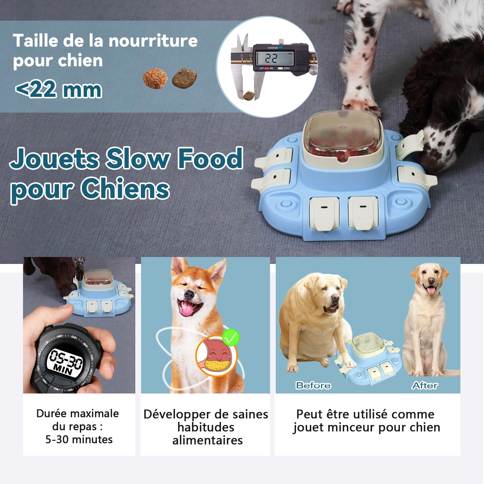 Jouet Chien Occupation, Jeu d'Intelligence Indestructible pour Gamelle - Jeu de Stratégie Dog Activity-Formation Interactive-Niveau 2