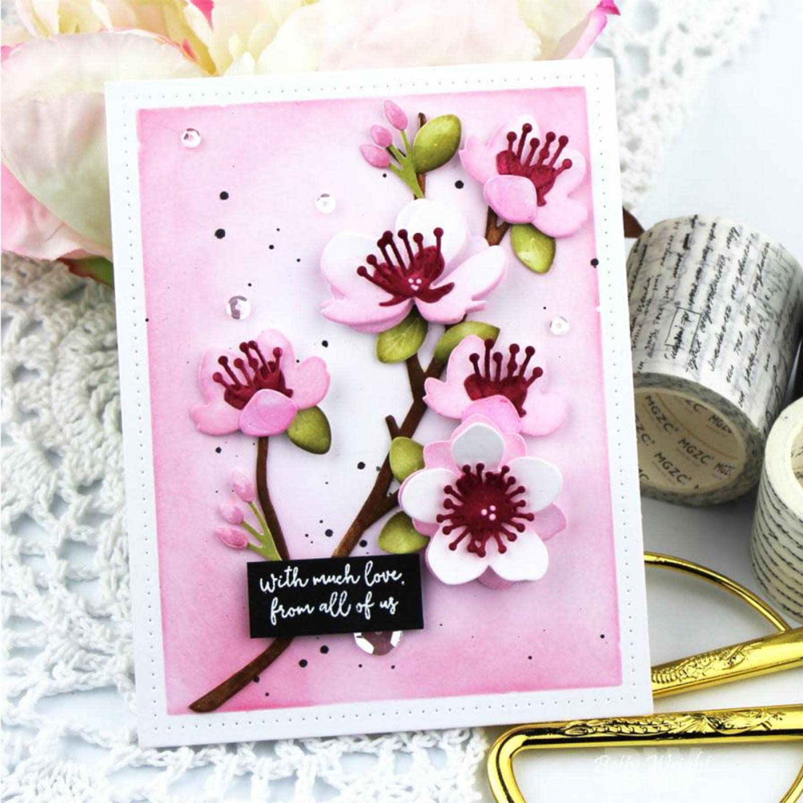 Matrice De Découpe Métal Fleur De Cerisier - Pour Scrapbooking, Cartes, Travaux Manuels - 133 X 104 Mm