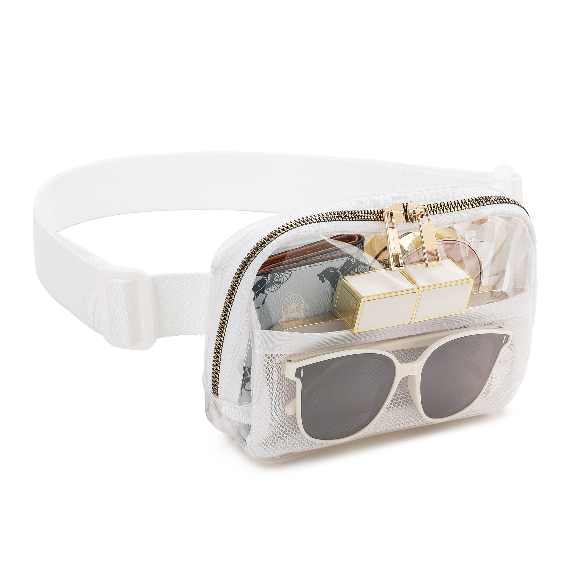 Summer Clear Belt Bag Clear Fanny Pack Beach Pool Stadium Approved Small Crossbody Waist Bag for Concerts Sports Travel