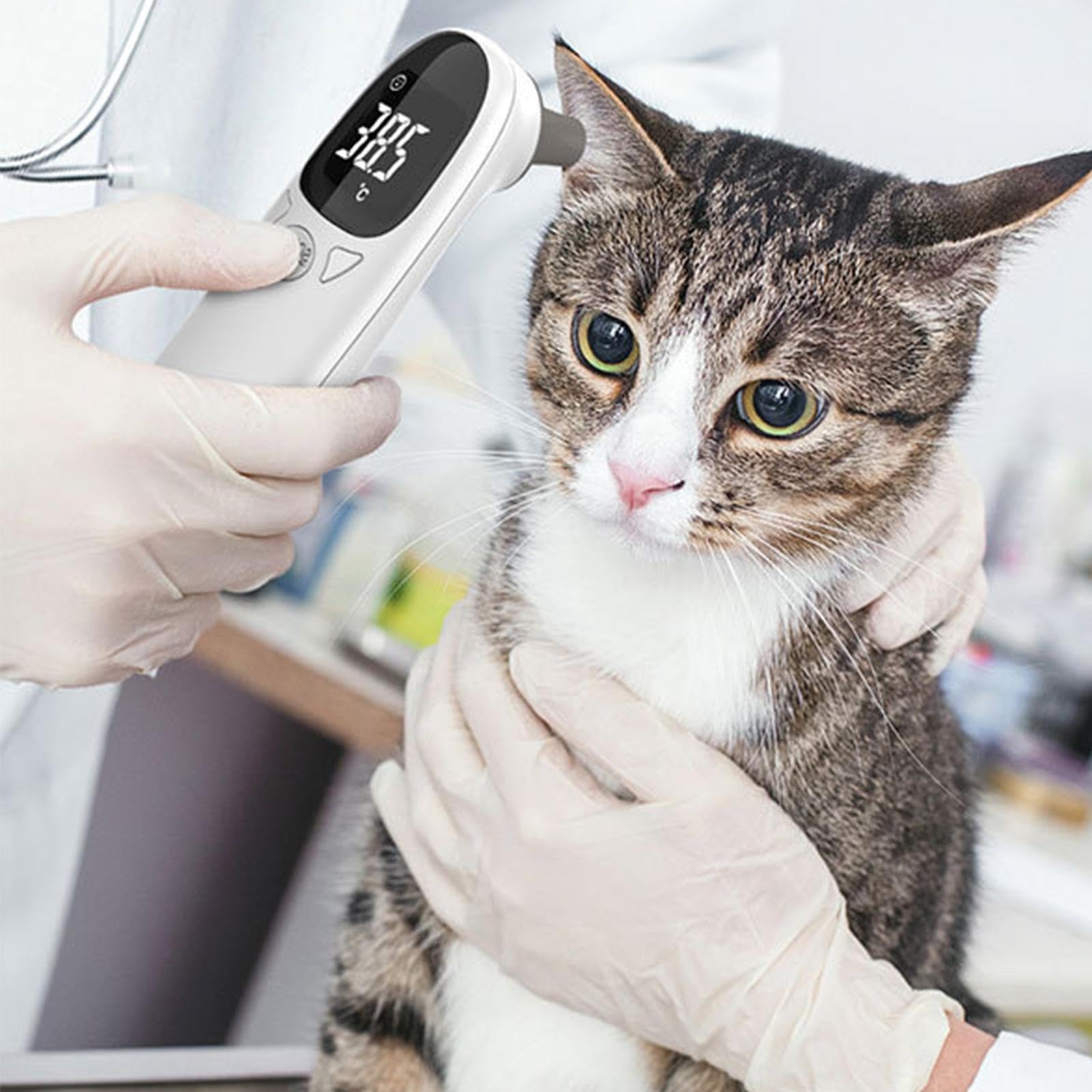 Termómetro impermeable para mascotas: dispositivo de detección de fiebre preciso para perros, gatos y animales de granja | Termómetro veterinario de alta precisión con diseño de doble modo para cerdos