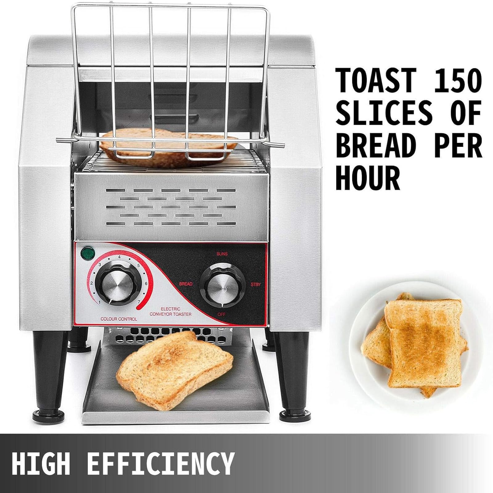MáQuina Tostadora Para Pan, Bagel, Desayuno, Comida, Horno Tostador Transportador, Horno Tostador De CajóN Para Hotel, Restaurante Y CafeteríA,150