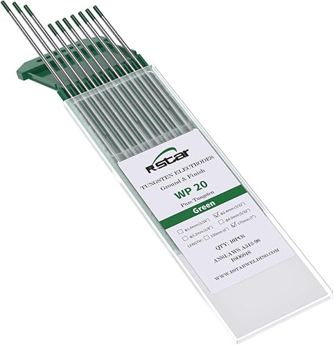Miniatura 8 de TIG Electrodos de tungsteno de soldadura 99,5% tungsteno puro 18" x 7" (verde, WP) paquete de 10