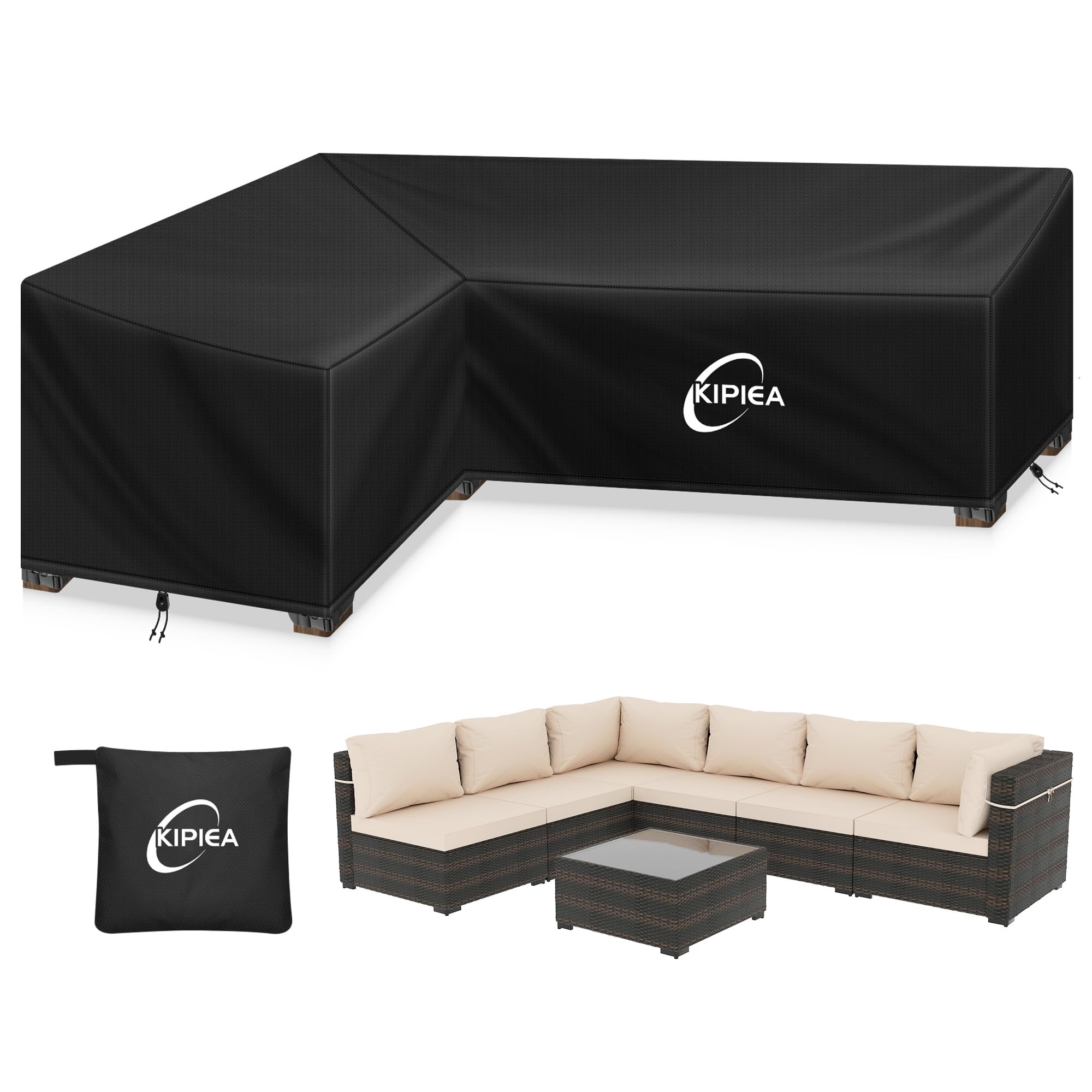 Kipiea L Shaped Garden Furniture Covers Waterproof