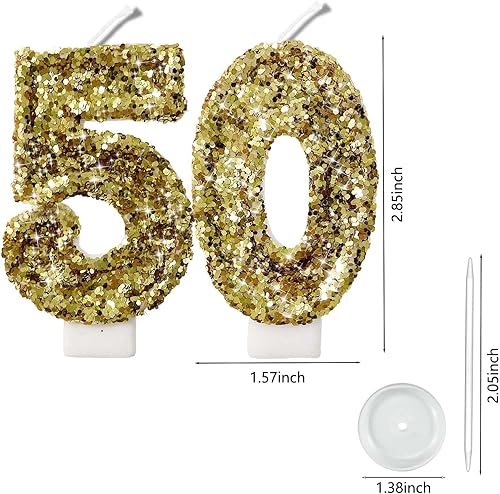 Miniatura 464 de Velas de números con purpurina de oro rosa de 2.8 pulgadas, muchos colores, regalos de cumpleaños de 22 años, velas de cumpleaños, velas de números