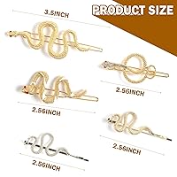 Vista 3 de 5 pinzas de metal de serpiente, estilo vintage, aleación de racimo de serpiente, antideslizantes, para cabello grueso y delgado, accesorios