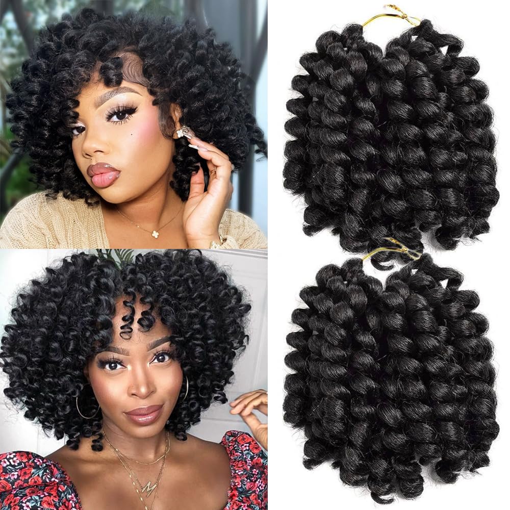 Crochet Braids Hair 2X Ringlet Jumbo Wand Curl 3pcs/lot 8 inch 20roots Jamaican Coily Curl Twist Senegalese Synthetic Braiding Hair Crochet Extension