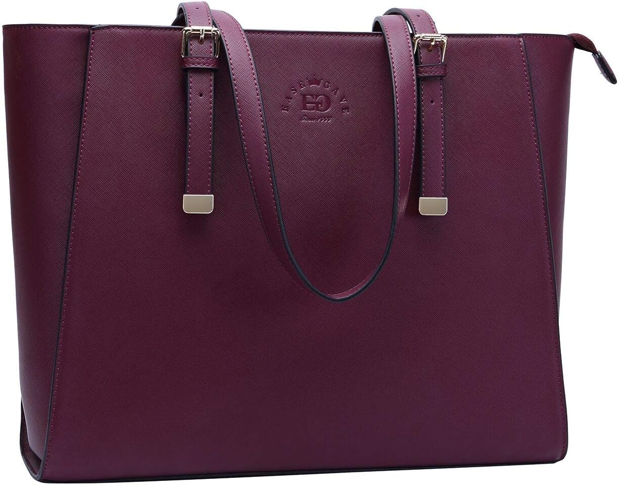 Laptop Bag, Women Tote Bag,15 15.6 Inch Work Bag Briefcase with Comfortable Shoulder Strap for Office Ladies Business Women Carrying,Burgundy