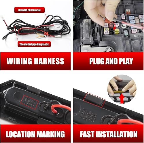 Miniatura 4 de Mabett Luces LED de Parrilla para Ford Bronco 2021 2022 2023 2024 24 Puertas Negro Ahumado Kit de Lámparas de Parrilla OEM Accesorios Bronco