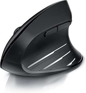 CSL - Ergonomic Vertical Wireless Mouse for Right handed users, USB 2,4Ghz Dongle, Vertical Wireless Mouse, Plug&Play, 2400 dpi, 6 Buttons, Arm Rest Relief, Reduce Wrist Strain, For PC Laptop Mac