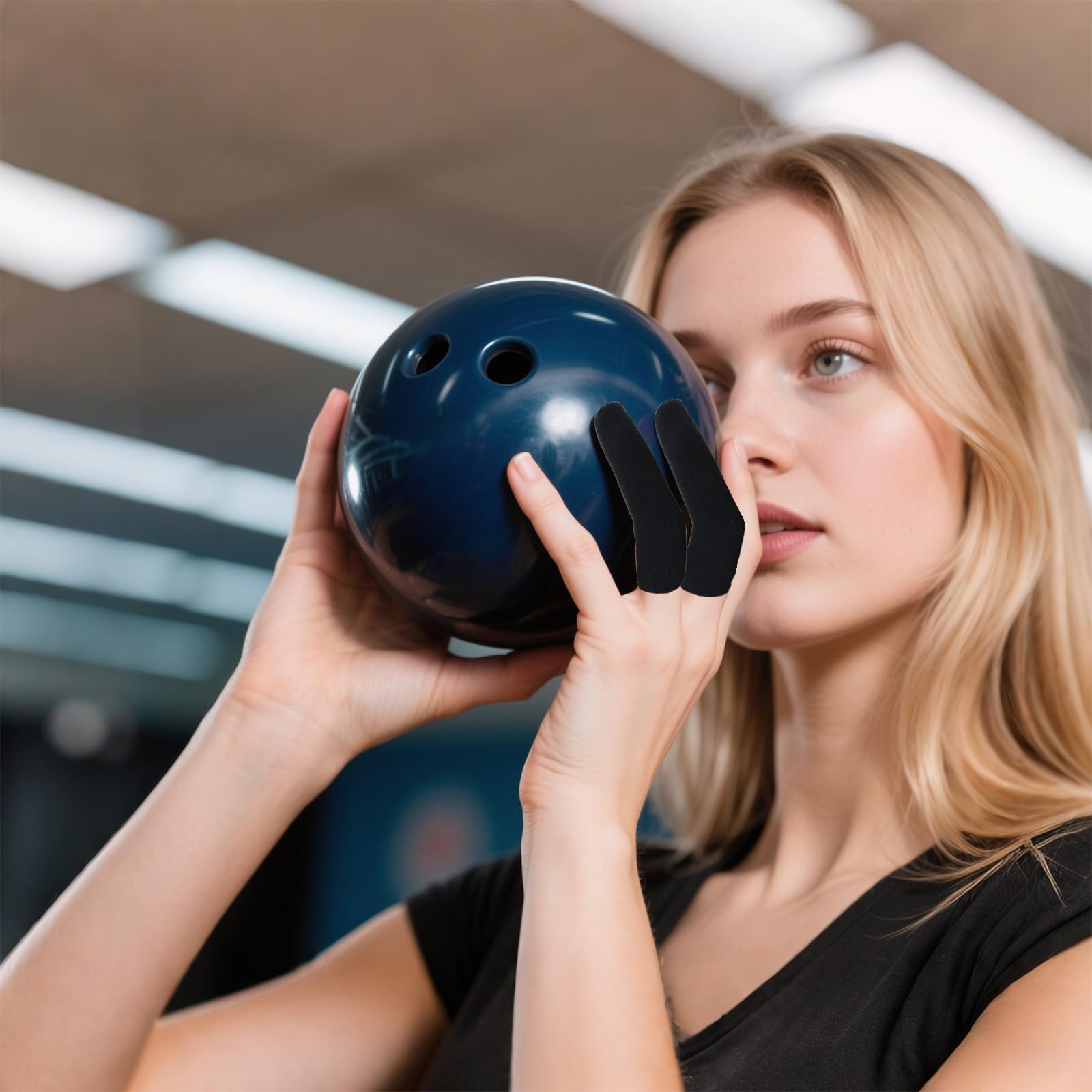 Hariendny Lot de 120 bandes adhésives de protection pour le pouce et le bowling, accessoires de bowling pour homme et femme (noir)