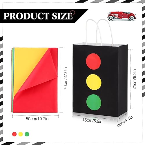 Miniatura 2 de Glenmal Paquete de 16 bolsas de regalo para autos de carreras con papel de seda a granel de 8.3 x 5.9 x 3.1 pulgadas, bolsas de recuerdo de fiesta