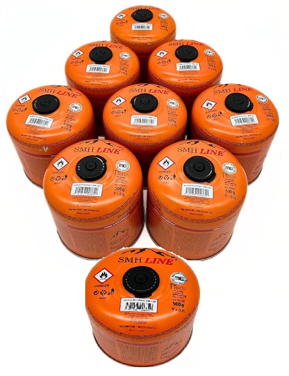 9 Stück 500g Schraubkartusche ElicoCAMP Gaskartusche Kartusche Gaskocher Propan