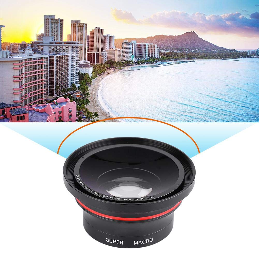37 mm 0,39 x profesjonalny obiektyw szerokokątny HD z obiektywem makro i klipsem na telefon 37 mm do kamery DSLR