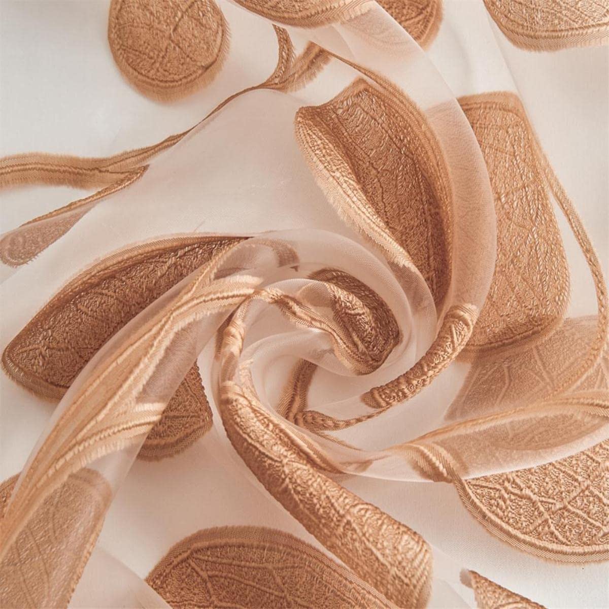 Cercle Géométrique Panneau De Rideau Transparent pour Le Salon La Chambre À Coucher Cuisine Moderne Tulle Stores Fenêtre Traitement Drapé-Jaune Clair,W300cmxH250cm,Grommet