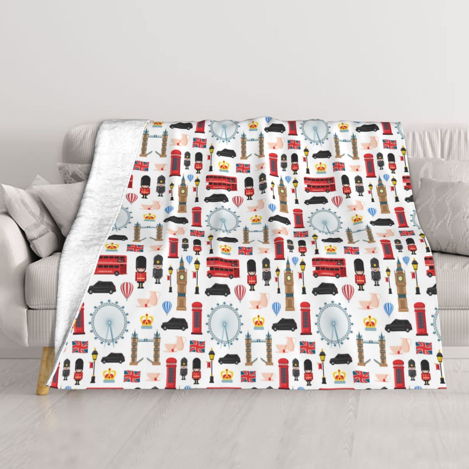 Couverture de canapé imprimée Angleterre plaid lit climatisation et camping