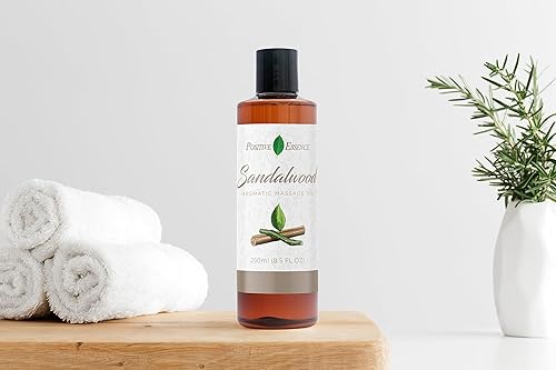 Miniatura 3 de Aceite de masaje de sándalo, hecho con jojoba, vitamina E y aceite esencial de sándalo puro, relajación natural para cuerpo y mente, aromático