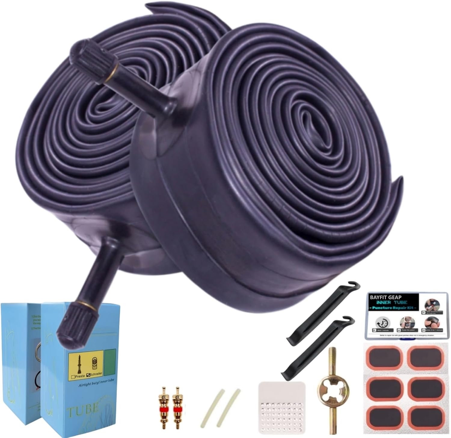 Bike Inner Tubes for 28 x 1 5/8 x 1 1/2, 700C 32mm, Compatible with 700x35C 700x36C 700x37C 700x38C 700x40C 700x42C 700x43C, 2 Pack