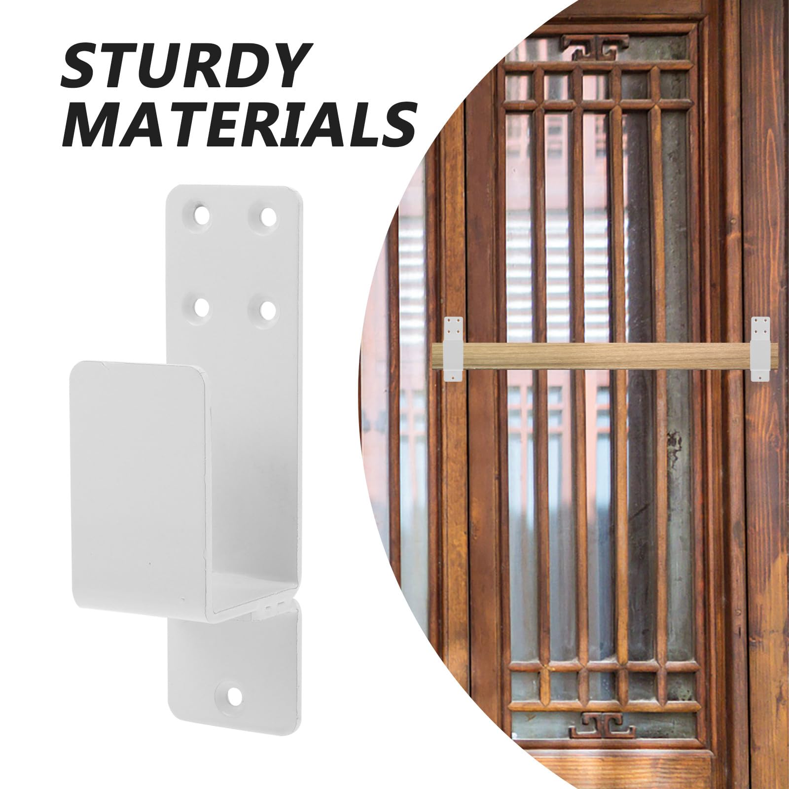 SHINEOFI Supports de Barricade pour Porte Barre de Sécurité en Acier Blanc pour Renforcement de Portes et Portails Lot de 2pcs, Robustes et Faciles à Installer