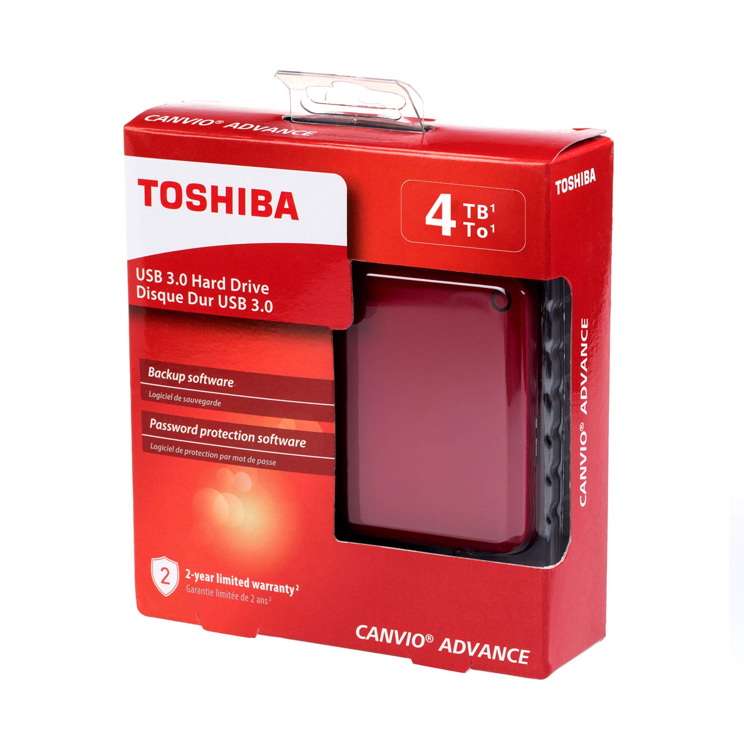 Toshiba Canvio - Hard disk esterno USB 3.0 rosso Rosso 4 TB