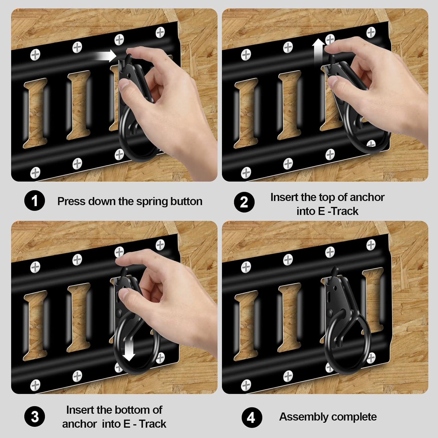 24Pcs E Track O Ring for E-Track Accessories Tie-Down System for SecureBikes in Trailers, Pickups, Vans, Trucks,Motorcycles, Cargo Loads