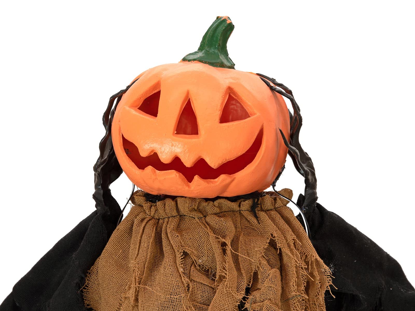 EUROPALMS Halloween Figur Kürbiskopf, animiert 115cm | Animierte Hängefigur Kürbiskopf