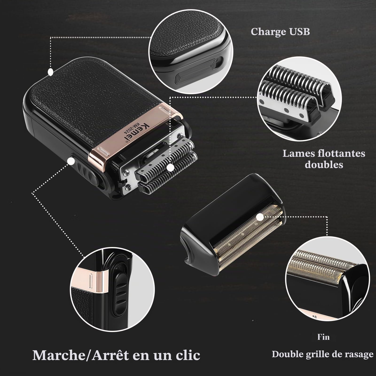 KEMEI 2299/1071/2024 Tondeuse à cheveux professionnelle pour hommes