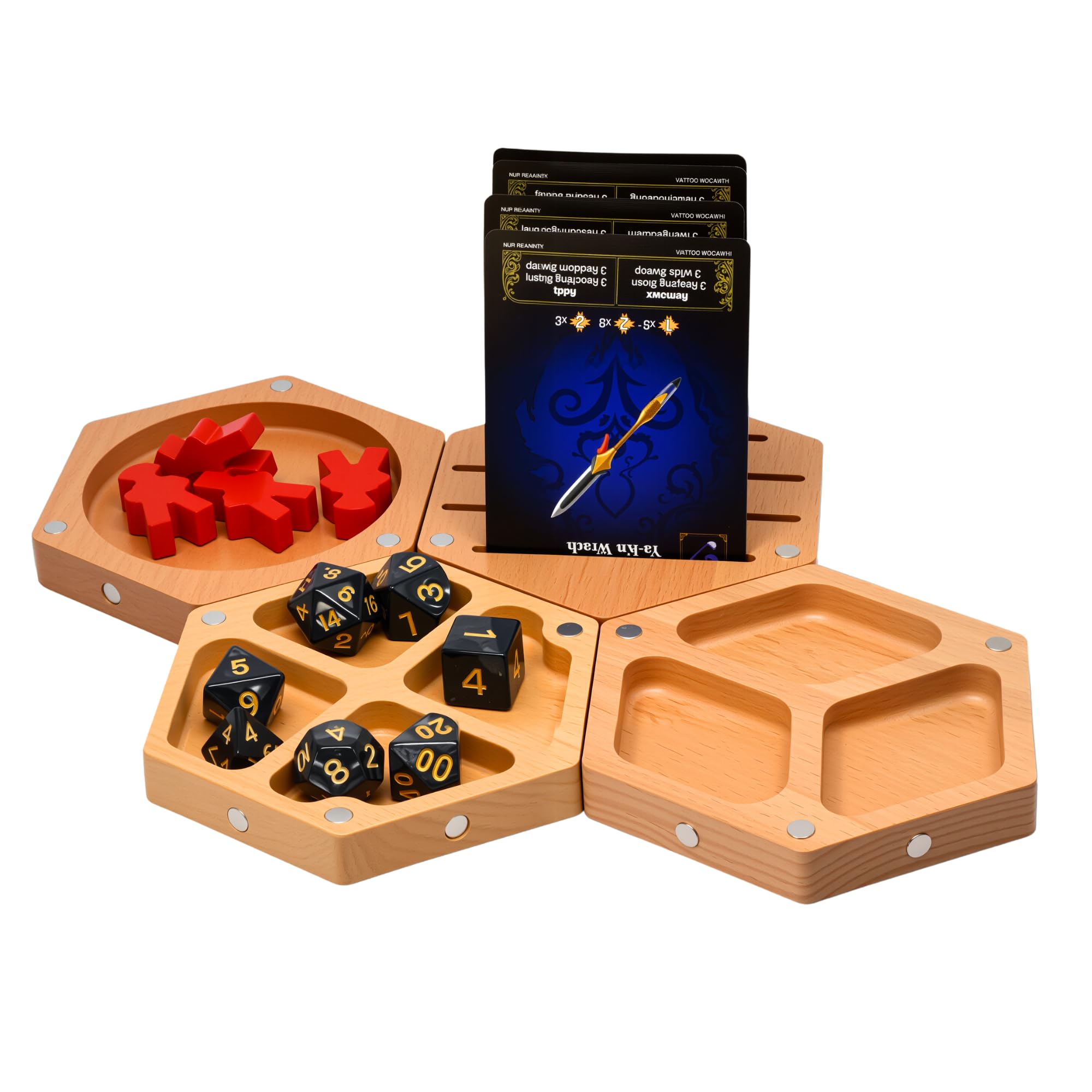 Amazon.com: Magnetic Wooden Token Tray Set (7pcs) | Hexagonal