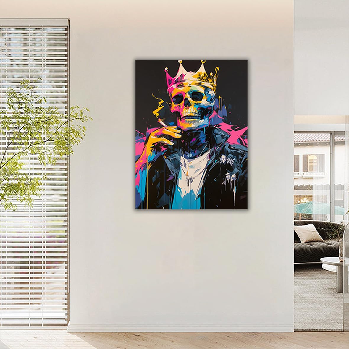 Amazon.com: BFUIWIE Abstract Art Canvas Wall Art Skull Wall Art