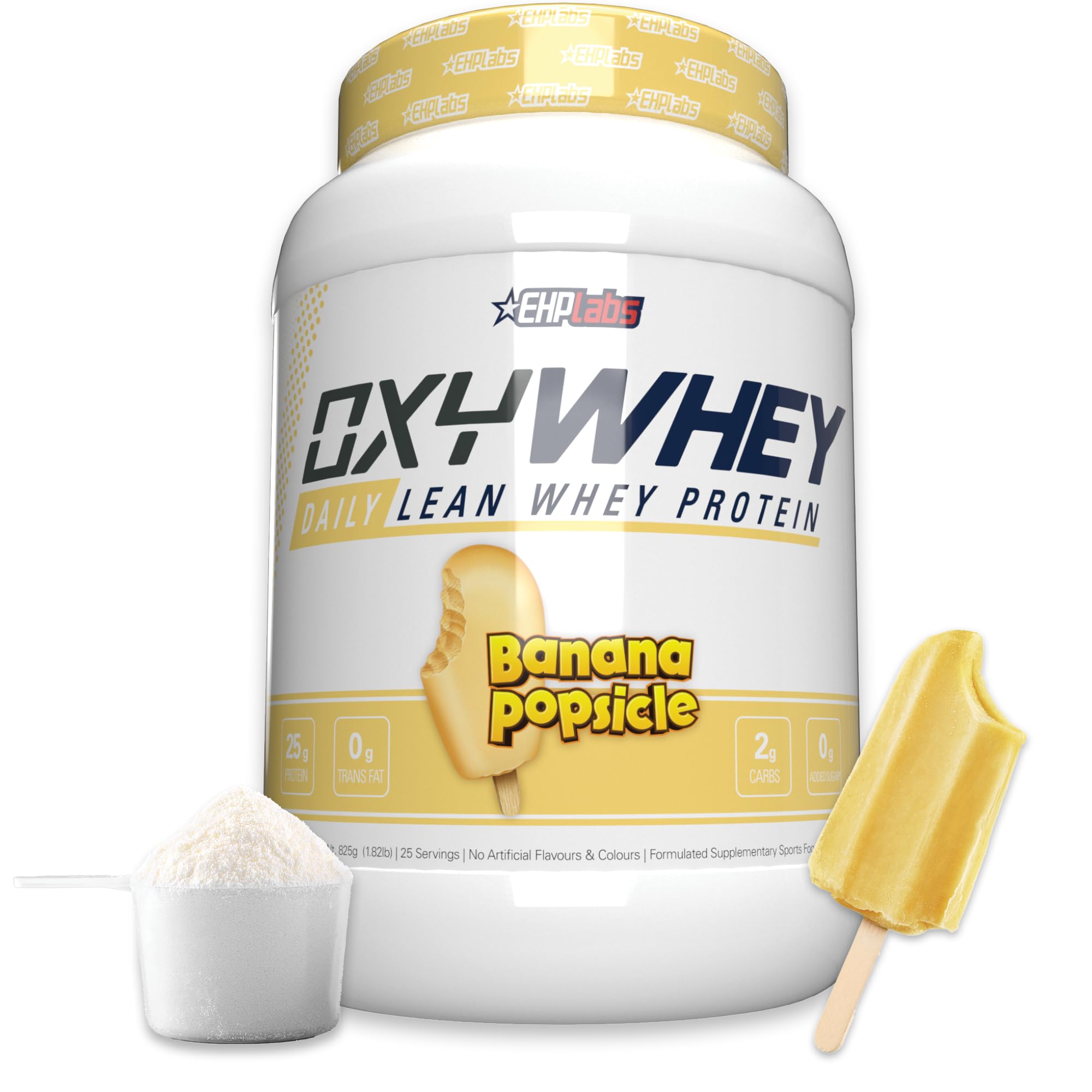 OxyWhey Whey Protein Isolate – 25g High Protein, Low Carb, Sugar Free Meal Replacement – Lean Whey Powder for Muscle Recovery – Non-GMO, Gluten Free – 25 Serves – Banana