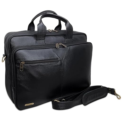 Pasta Executiva Grande De Couro Para Notebook 17,3 Polegadas Cor:Preto