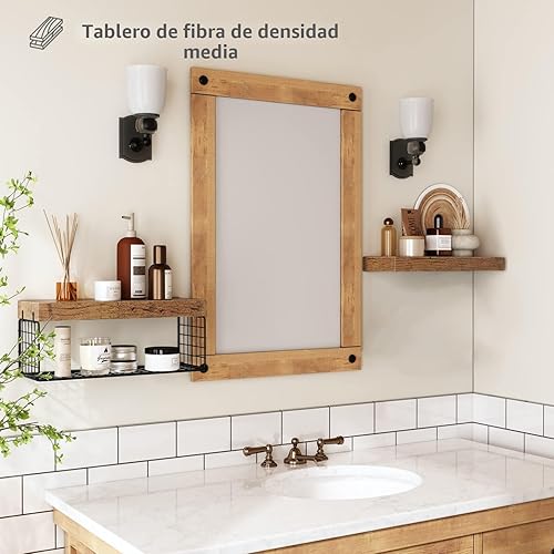 Miniatura 5 de QEEIG Estantes de baño sobre el inodoro, estantes flotantes montados en la pared, almacenamiento de papel higiénico, estante pequeño de decoración